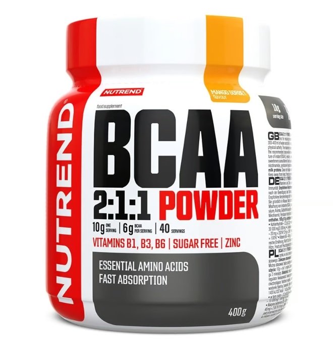 Nutrend BCAA 2:1:1 milteliai, Mango Sorbet, sporto papildas