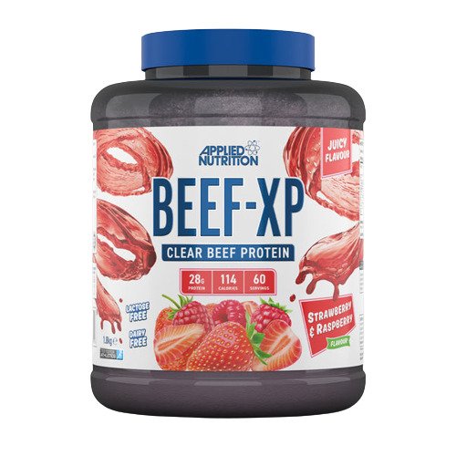 Maisto papildas Beef-XP, braškių ir aviečių skonio, 1800 g