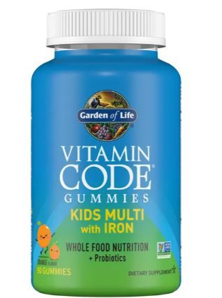Vaikų multivitaminai su geležimi, apelsinų skonio, 90 guminukų