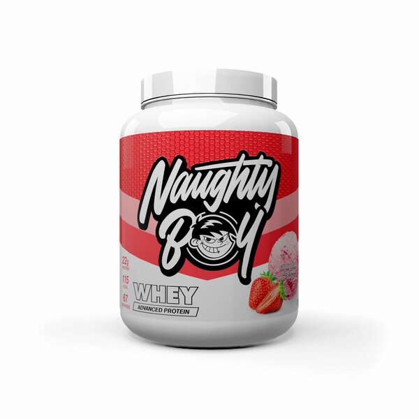 Naughty Boy Whey baltymų milteliai, braškių kokteilis, 2010 g