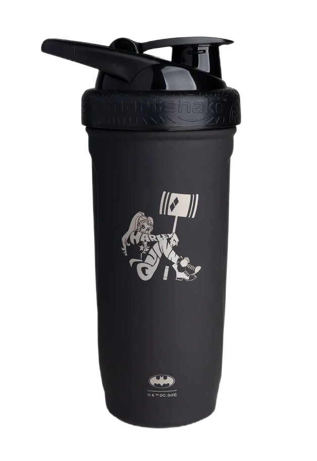 Stalinis sportinis gėrimo butelis su Harley Quinn ir Batman logotipais