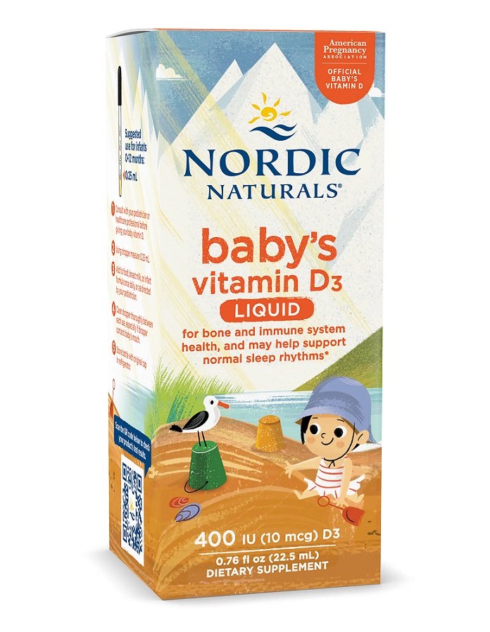 Nordic Naturals beebi D3-vitamiin, 400 RÜ - 22,5 ml.