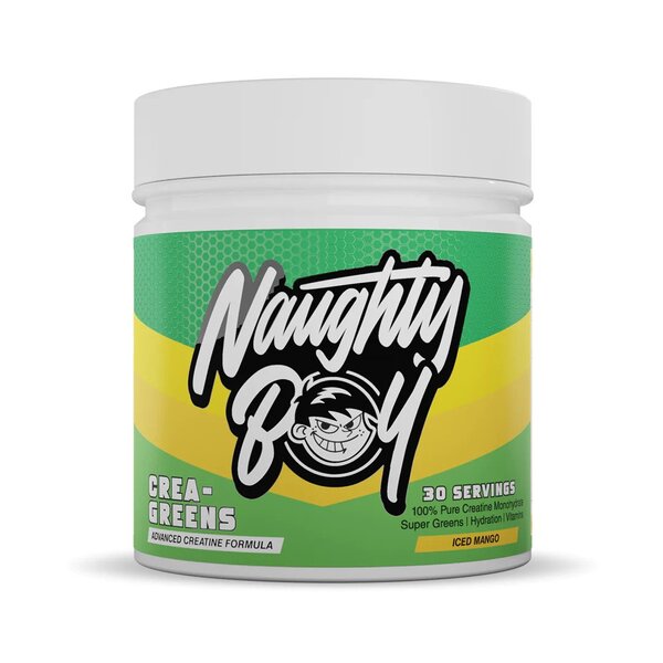Naughty Boy Crea-Greens, Iced Mango - 270 g maisto papildas