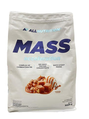 Allnutrition Mass Acceleration, Caramel - 3000 gramų, maisto papildas, baltymai, svorio gerinimui