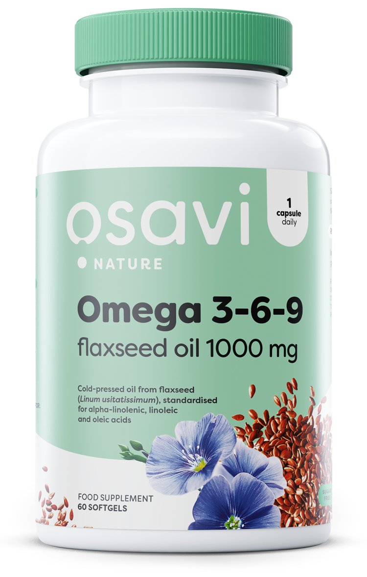 Osavi Omega 3-6-9 flaxseed aliejus kapsulės