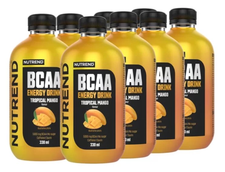 Nutrend BCAA energijos gėrimas, tropinis mango, 8 vnt. 330 ml