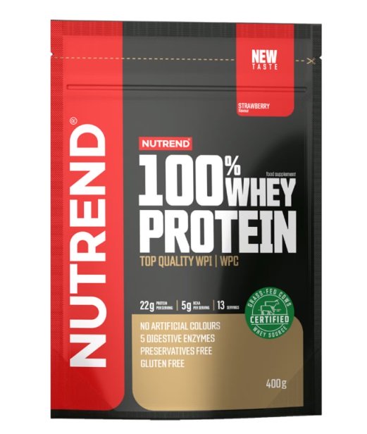 Nutrend 100% Whey Protein, Braškės, sporto papildas