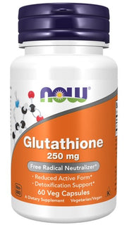 NOW Foods Glutathione, 250mg - 60 kapsulių, maisto papildas, kepenų sveikatai