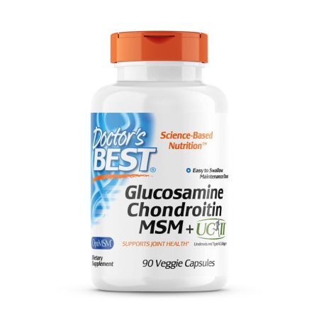 Doctor's Best Glucosamine Chondroitin MSM + UC-II – 90 kapsulių, maisto papildas, sąnarių sveikatai
