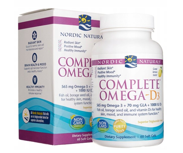 Nordic Naturals Complete Omega-D3, 565mg sidrun - 60 kapslit