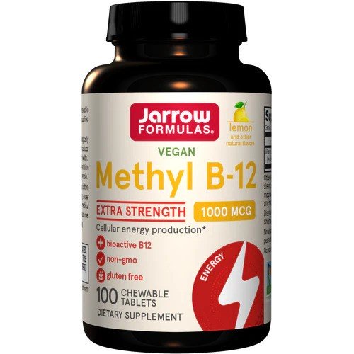 Jarrow Formulas Methyl B-12, 1000mcg, veganiški kramtomieji tabletės