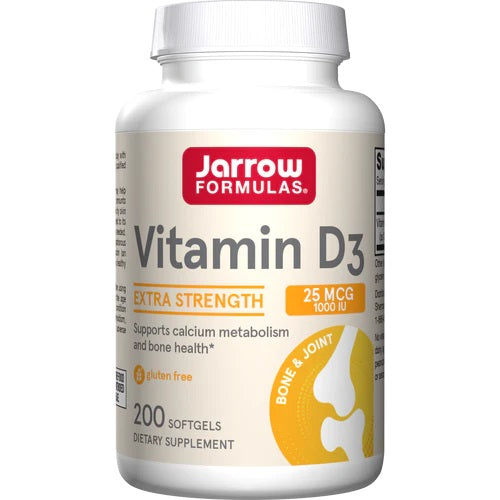 Jarrow Formulas Vitamin D3, 25mcg, 200 kapsulių