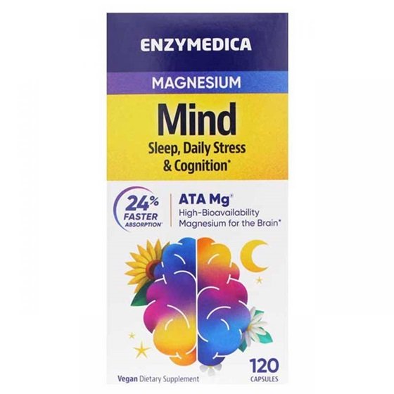Enzymedica Magnisium Mind kapsulės, miego ir streso papildas
