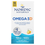 Nordic Naturals Omega-3D, 690 mg sidrun - 60 kapslit