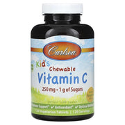 Carlson Labs vaikų kramtomas vitaminas C, 250mg, natūrali tangerine, 120 vegetariškų tablečių