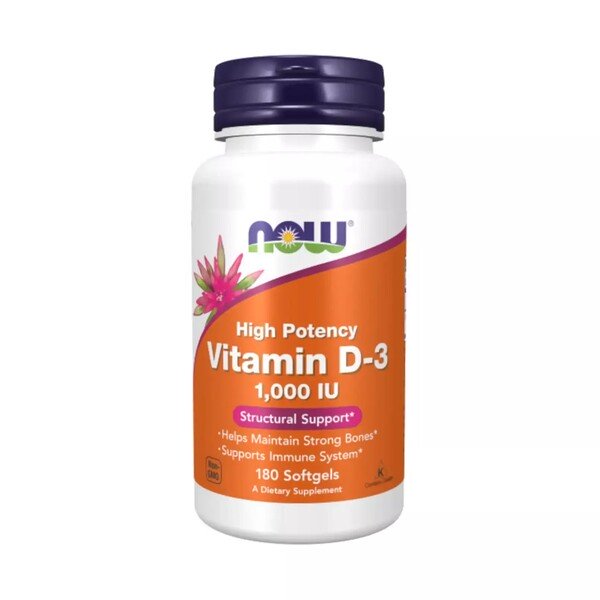 NOW Foods Vitamin D-3, 1000 IU, maisto papildas