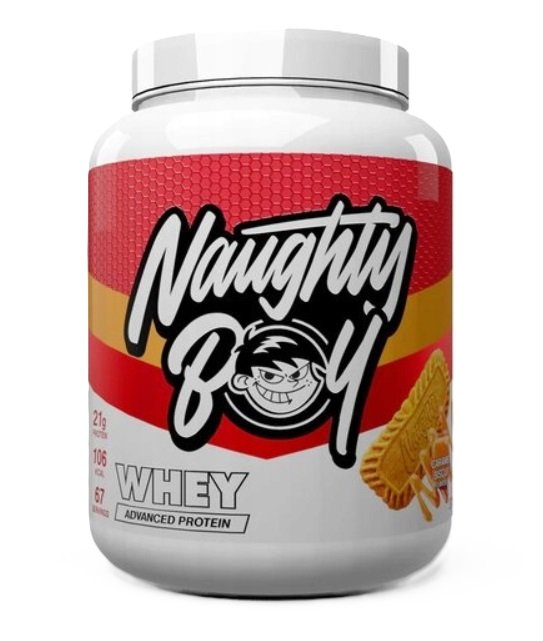 Naughty Boy Whey baltymų papildas, karamelės sausainiai, sporto papildas