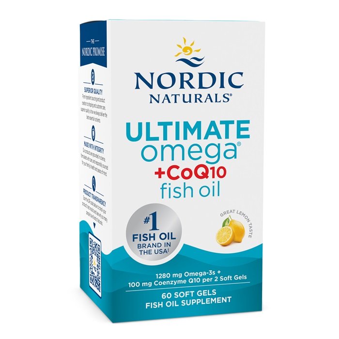 Nordic Naturals Ultimate Omega + CoQ10, 1280mg Lemon maisto papildo kapsulės