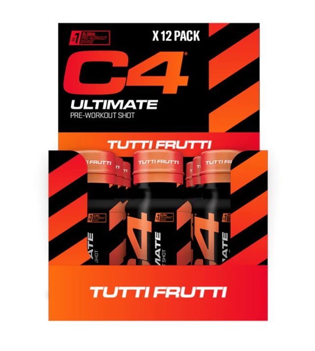 Cellucor C4 Ultimate pretreniruotės šūviai, Tutti Frutti, 12 vnt., sporto papildas