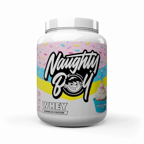 Naughty Boy Whey baltymų papildas, Birthday Cake