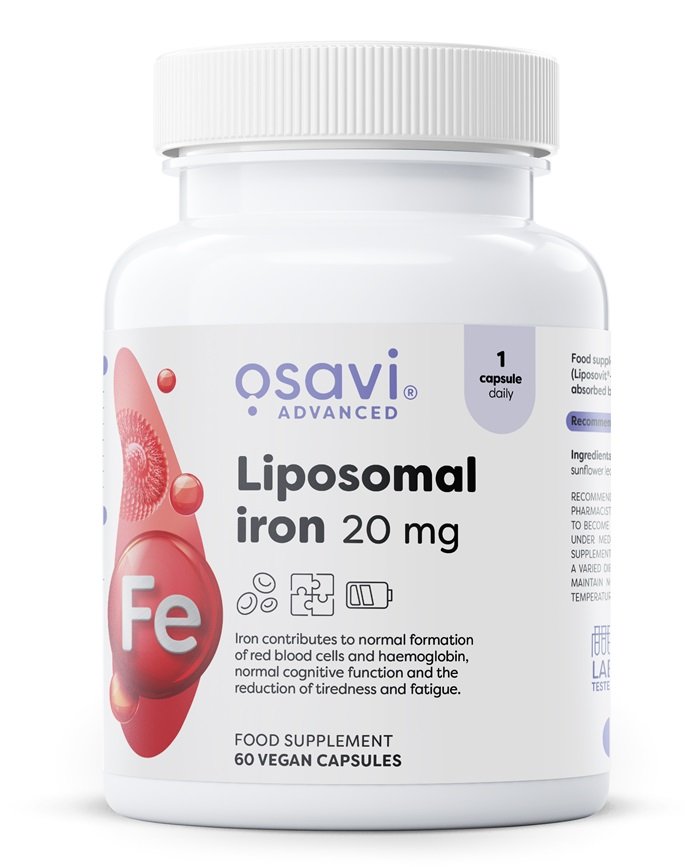 Liposominiai geležies papildai, 20 mg, 60 kapsulių