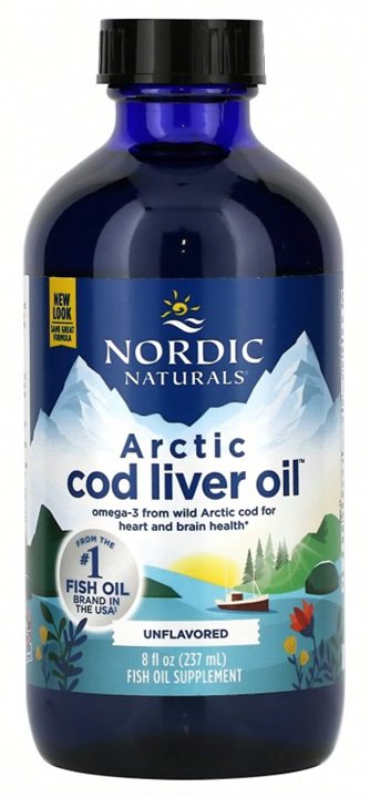 Nordic Naturals Arctic Cod Liver Oil, Unflavored - 237 ml, žuvų taukų papildas