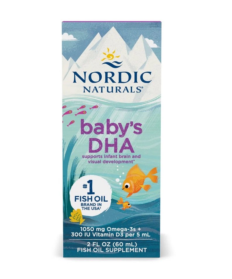 Nordic Naturals beebidele mõeldud DHA kalaõli, 1050 mg oomega-3 ja D3-vitamiin - 60 ml.