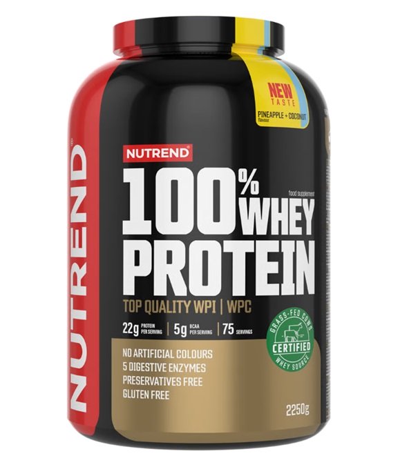 Nutrend 100% Whey Protein, Pineapple + Coconut - 2250 g, baltymų papildas