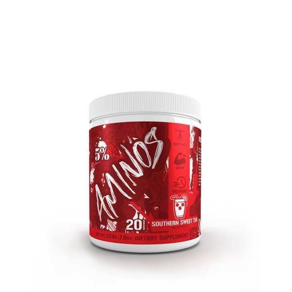 5% Nutrition Aminos - Code Red, Southern Sweet Tea - 224g maisto papildas