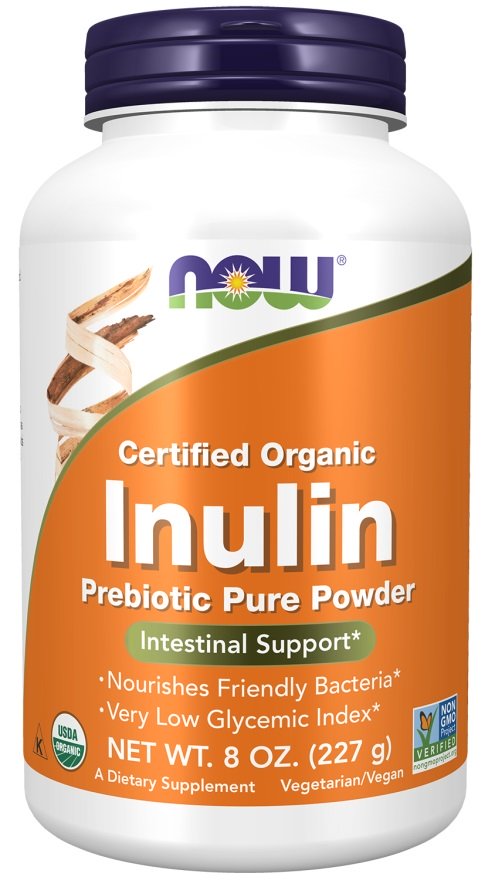 NOW Foods Inulin Prebiotikų milteliai, 227 g, sveikatos papildas