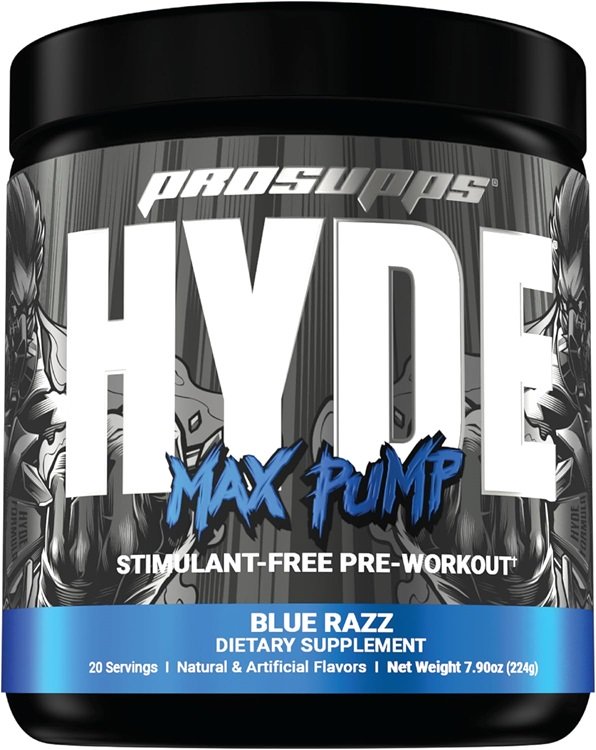 ProSupps Hyde Max Pump, Blue Razz - 224 gramų, pre-workout papildas
