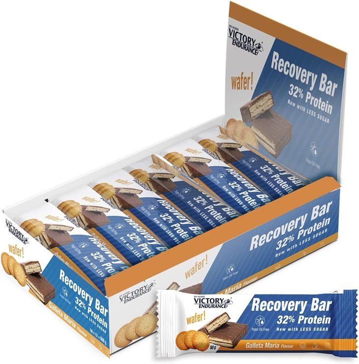 Weider Joe Victory Endurance Recovery Bar, Galleta Maria - 12 vnt, energijos užkandis