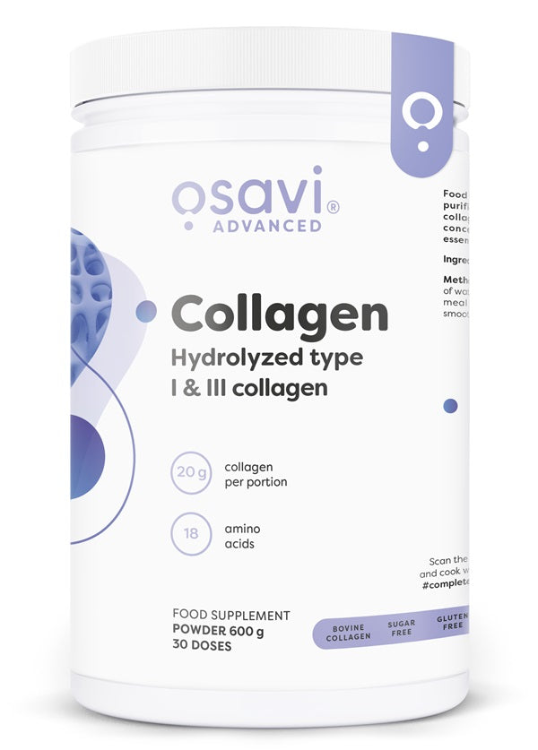 Kolageno milteliai be skonio, Osavi Collagen Hydrolysed Type I & III, 600 g