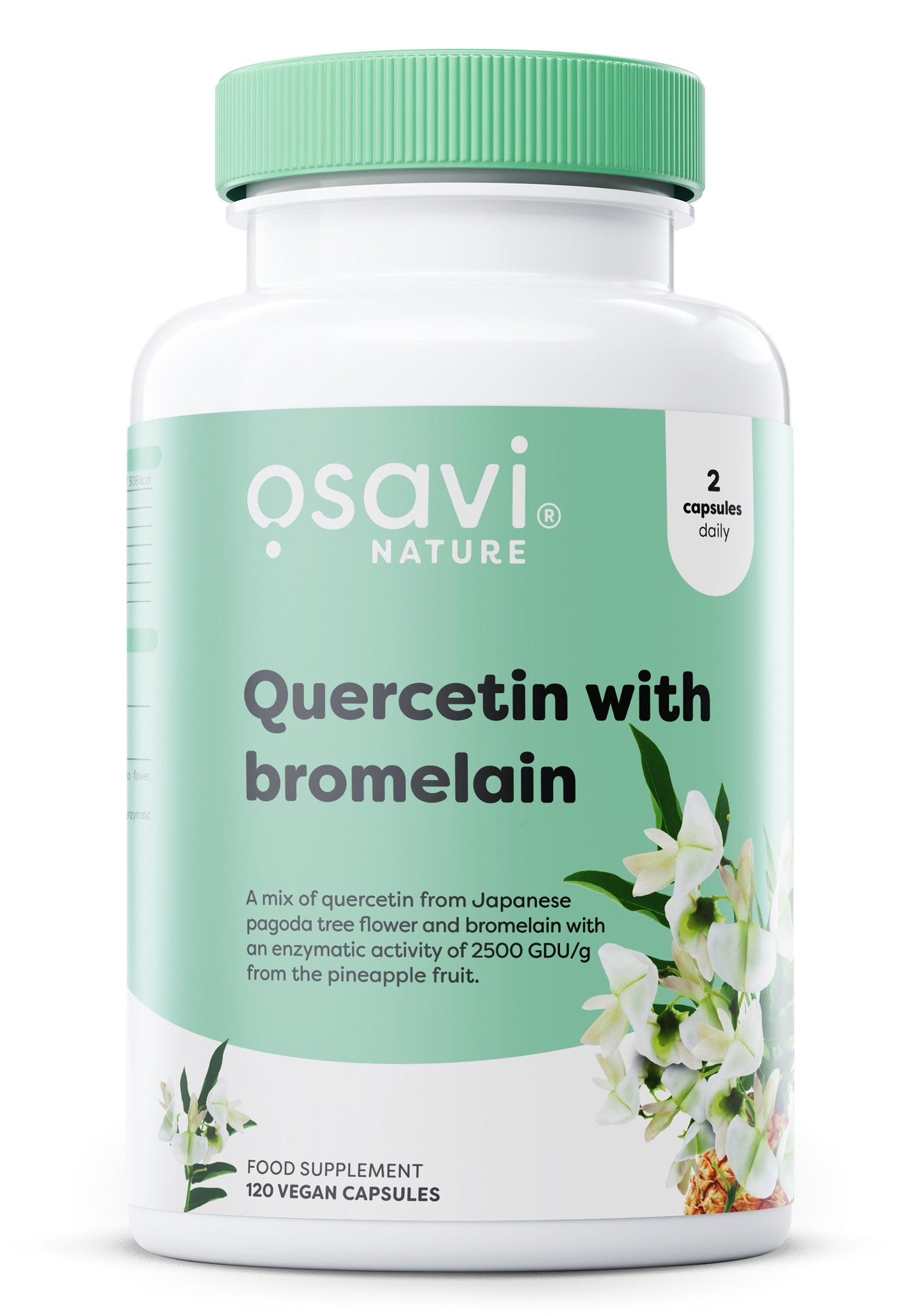 Osavi Quercetin with Bromelain - 120 kapsulių, maisto papildas, antioksidantai, sveikata