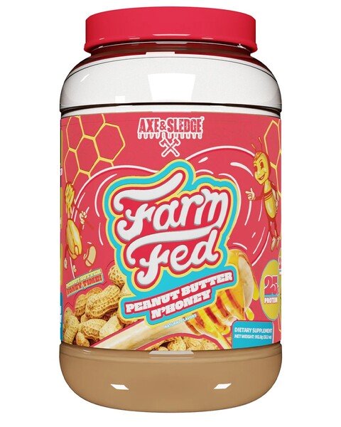 Axe & Sledge Farm Fed, žemės riešutų sviesto ir medaus papildas