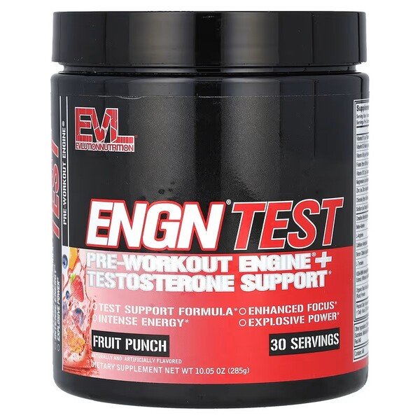 EVLution Nutrition ENGN Test, Fruit Punch - 285 g maisto papildas vyrams