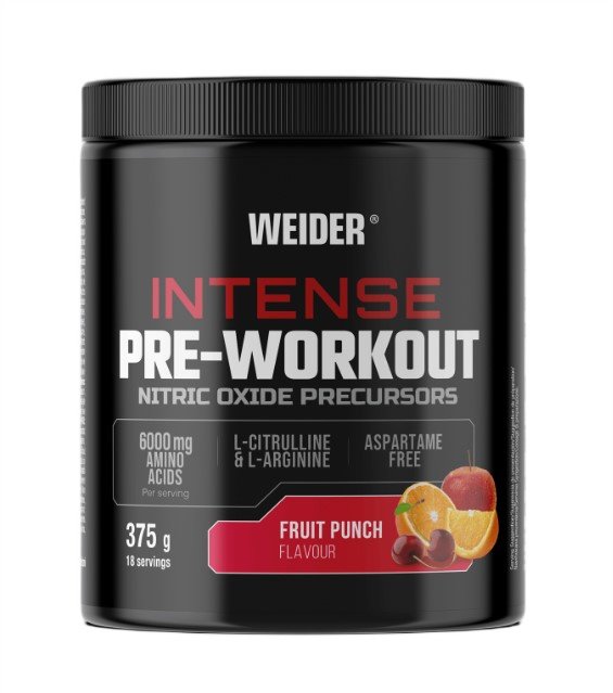 Pre-workout papildas Weider Intense Fruit Punch 375g