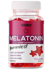 Weider Melatonin, Strawberry - 60 guminukų, miego papildas