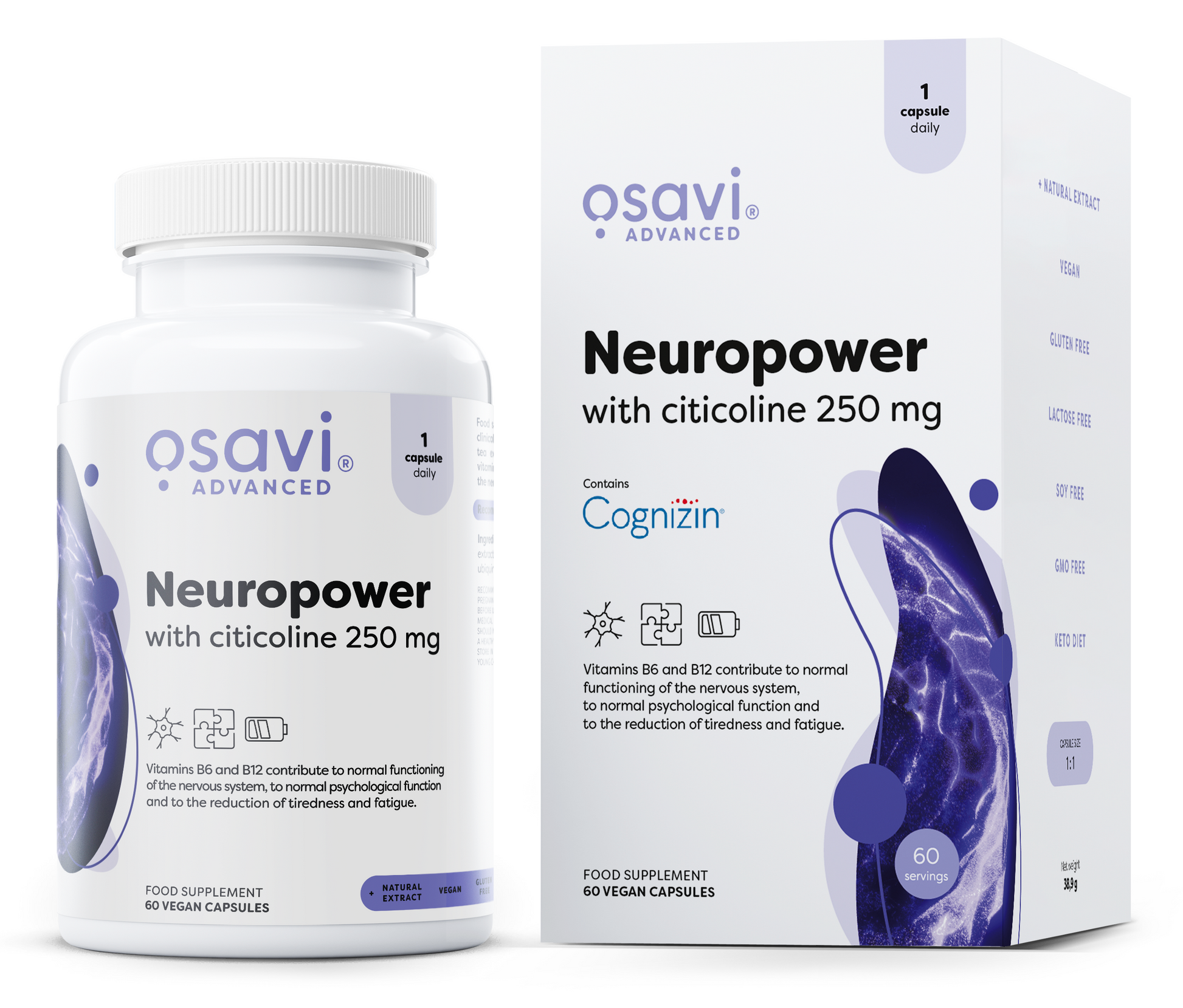 Osavi Neuropower su citikolinu, 250 mg, kapsulės