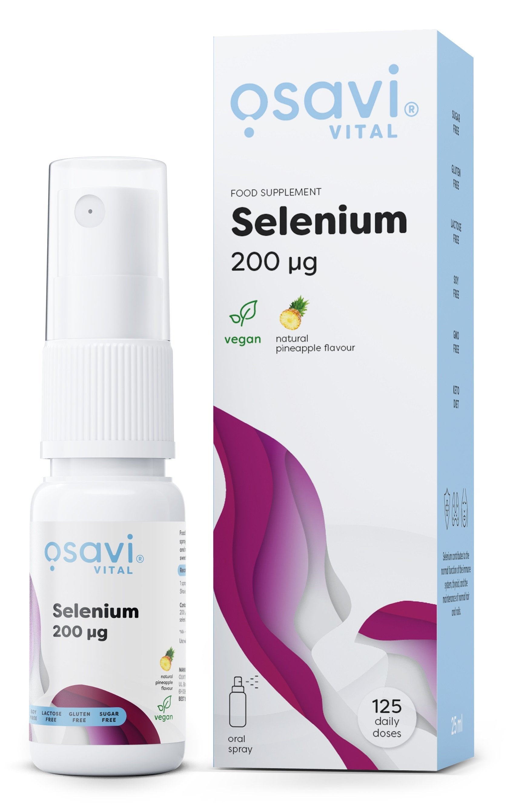 Osavi Selenium Oral Spray, 200mcg (Pineapple) - 25 ml.