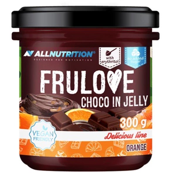 Allnutrition Frulove Choco In Jelly, Orange – 300 g, veganiškas maisto papildas