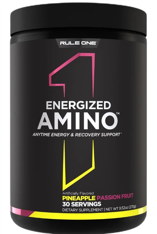 Rule One Energized Amino, ananasų ir pasiflorų skonis, energijos papildas, 270 g