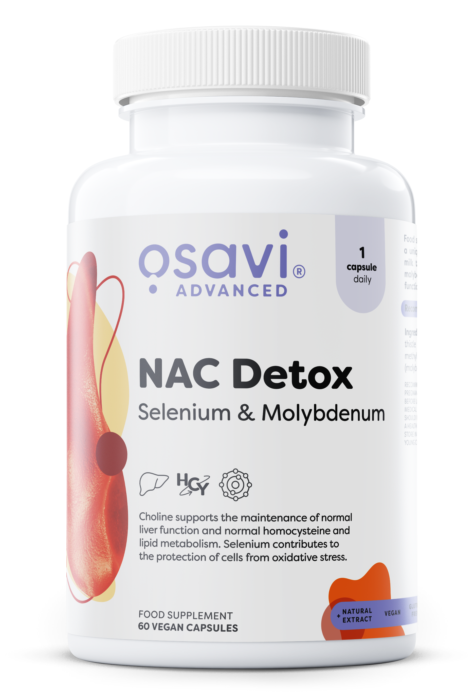 Osavi NAC Detox, Seleno ir Molybdenum maisto papildas kapsulės