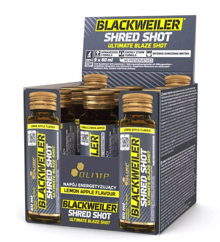 Olimp Nutrition Blackweiler Shred Shot, Lemon Apple - 9 vnt. energijos gėrimas