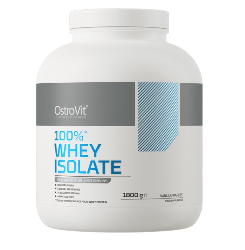 OstroVit 100% Whey Isolate, Vanilės Wafers - 1800 g maisto papildas