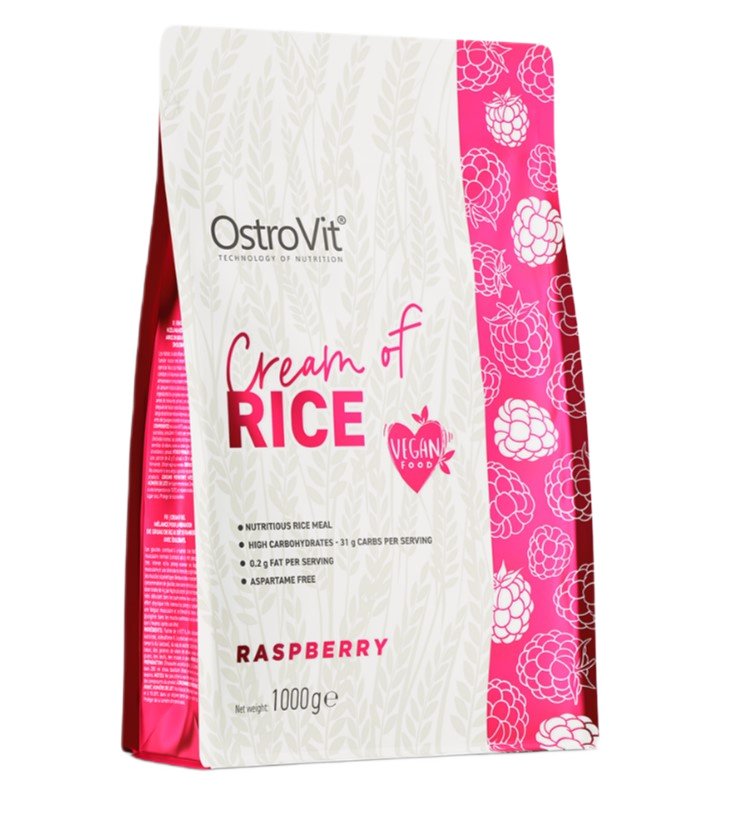 OstroVit Cream of Rice, Raspberry - 1000 g, veganiškas maisto papildas