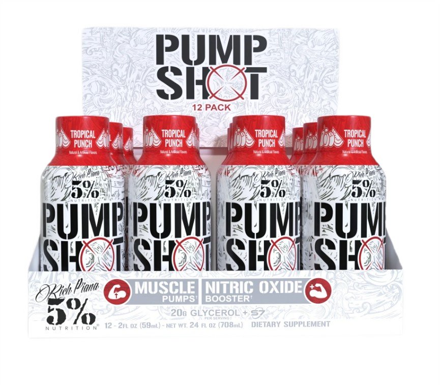 Maisto papildas PUMP SHOT, Tropinis Punch, 12 vnt.