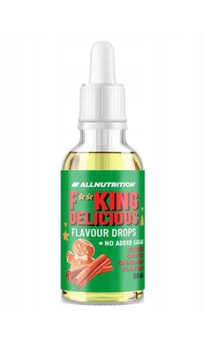 Allnutrition Fitking skysti papildai, skonių lašai, cinamono sausainiai, 50 ml
