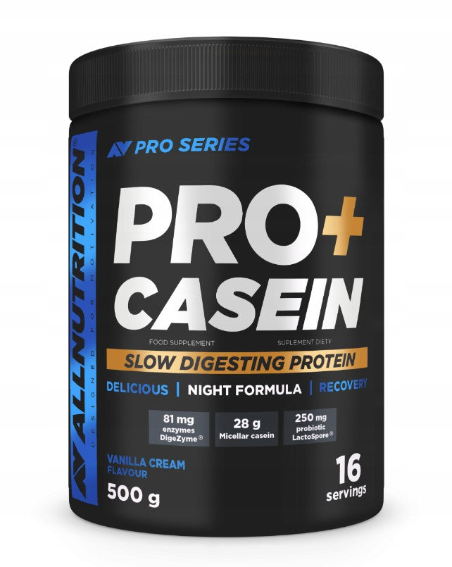 Allnutrition Pro+ Casein, Vanilės kremas, 500 g