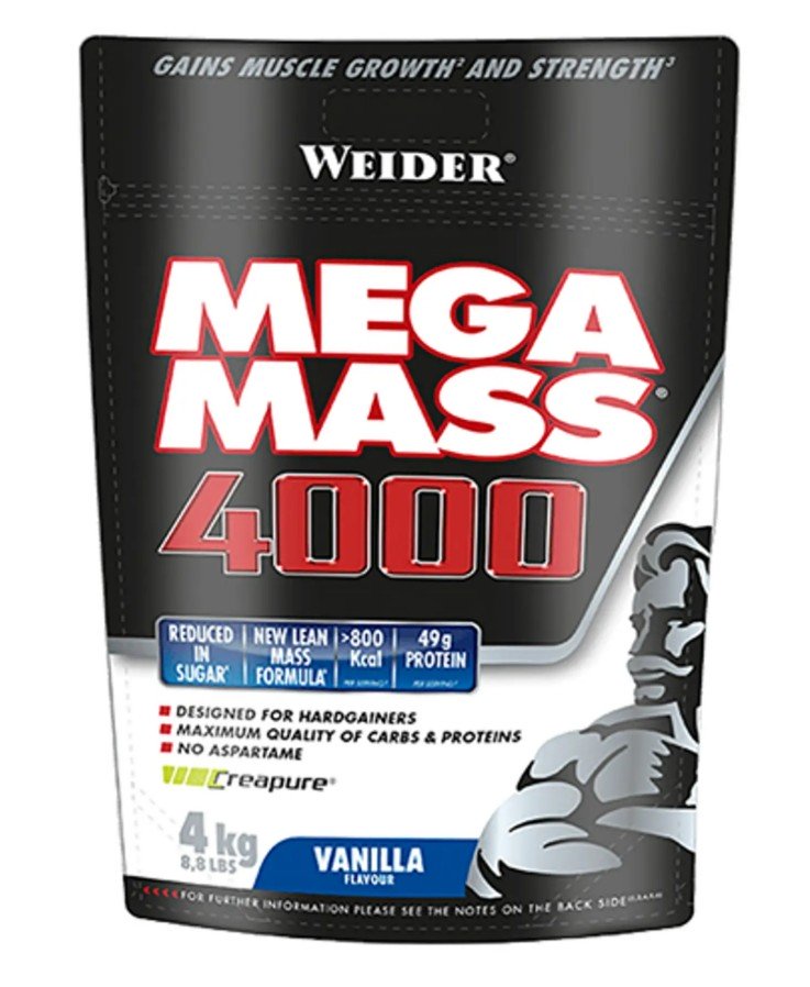 Weider Mega Mass 4000, Vanilės maisto papildas, 4 kg